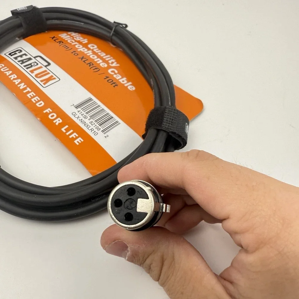 Gearlux 10-Foot XLR Microphone Cable, Fully Balanced, Male to Female, Black